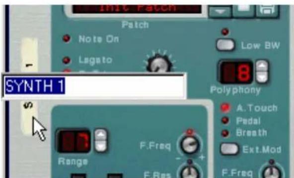 INTC Patch Patch Note On Lagato Low BW 8 Polyphony A. Touch Pedal Breath Ext.Mod F.Freq Range F.Freq F.Res
