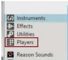 Instruments Effects Utilities Players Reason Sounds