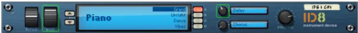Piano Grand Urright Dance Vibes Delay Chorus VOLUME IDB1 CM ID8 instrument device