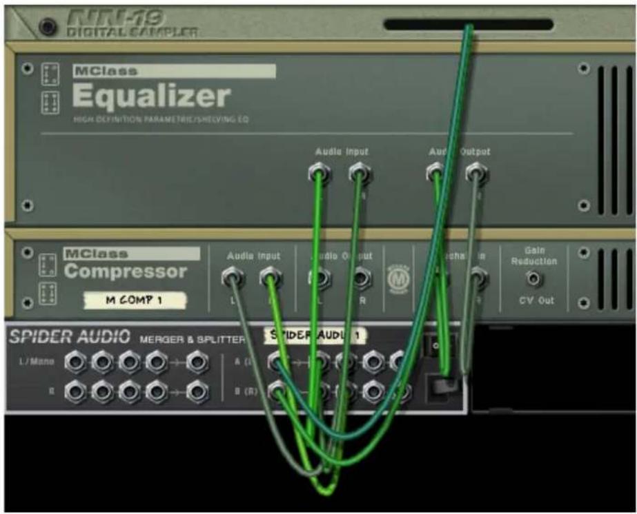 MClass Equalizer HIGH DEFINITION PARAMETRIC/SHRELYING EQ MClass Compressor M COMP 1 Audio Input Audio Output Audio Output Gain Reduction CV Out SPIDER AUDIO MERGER & SPLITTER SPIDER AUDIO 1 L / Mane A (I) B (R)