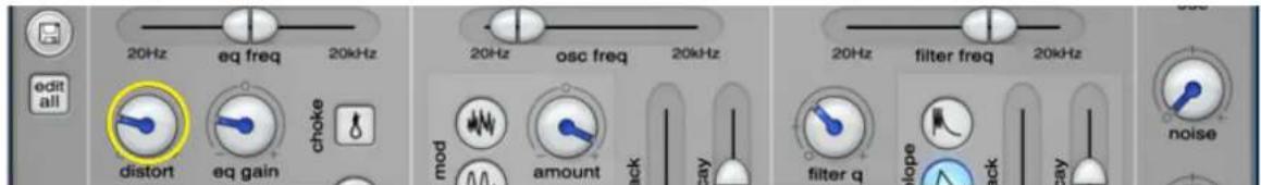 edit all 20Hz eq freq 20kHz distort eq gain choke osc freq 20kHz mod amount back zay filter q 20kHz filter freq 20kHz noise