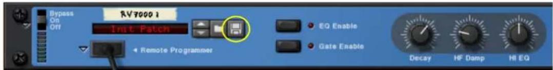 Bypass On Off RV70001 Init Patch EQ Enable Gate Enable Remote Programmer Decay HF Damp HI EQ