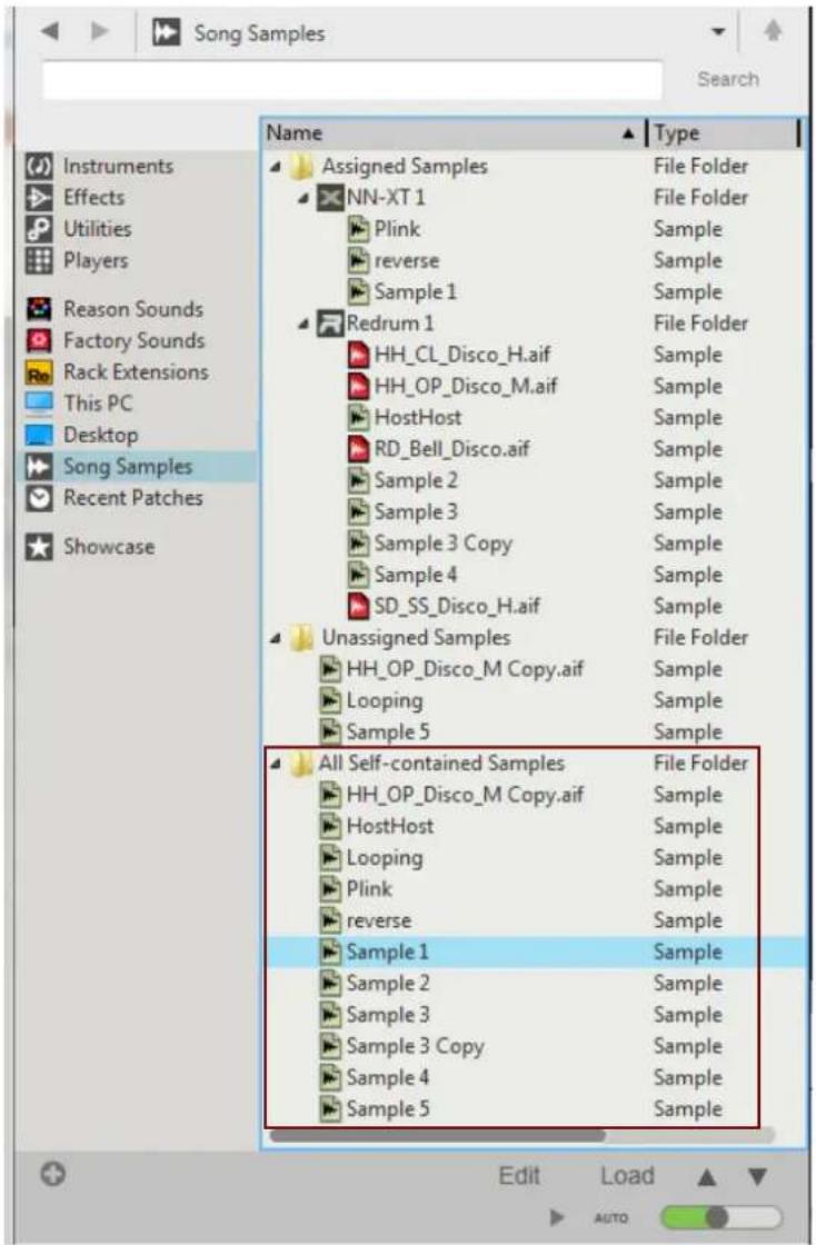 Song Samples Search Name Type Assigned Samples File Folder NN-XT 1 File Folder Plink Sample reverse Sample Sample 1 Redrum 1 File Folder HH_CL_Disco_H.aif Sample HH_OP_Disco_M.aif Sample HostHost Sample RD_Bell_Disco.aif Sample Sample 2 Sample Sample 3 Sample Sample 3 Copy Sample Sample 4 Sample SD_SS_Disco_H.aif Sample Unassigned Samples File Folder HH_OP_Disco_M Copy.aif Sample Looping Sample Sample 5 Sample All Self-contained Samples File Folder HH_OP_Disco_M Copy.aif Sample HostHost Sample Looping Sample Plink Sample reverse Sample Sample 1 Sample Sample 2 Sample Sample 3 Sample Sample 3 Copy Sample Sample 4 Sample Sample 5 Sample