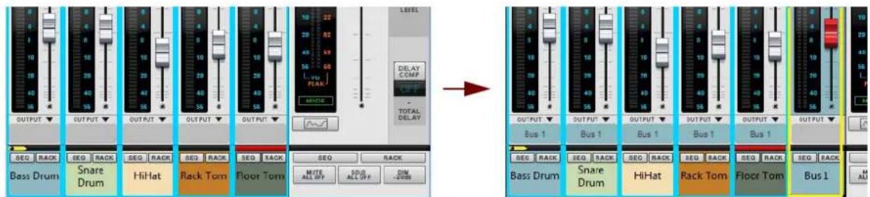OUTPUT SEG BACK Bass Drum Output SEG RACK Snare Drum Output SEG RACK HiHat Rack Tom Floor Tom Output SEG BACK SEQ ALL OFF SEQ RACK MUTE ALL OFF POS ALL OFF DIM OUTSIDE LEVEL DELAY COMP COPP TOTAL DELAY → OUTPUT Bus 1 BSS DRUM Output BSS DRUM BSS DRUM Output BSS DRUM Output BSS DRUM Output BSS DRUM Output BSS DRUM Output BSS DRUM Output BSS DRUM Output BSS DRUM Output BSS DRUM Output BSS DRUM Output BSS DRUM Output BSS DRUM Output BSS DRUM Output BSS DRUM Output BSS DRUM Output DUAL OUTSIDE