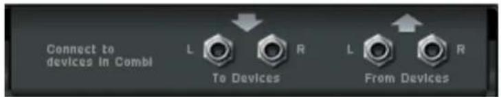 Connect to devices in Combl L R To Devices L R From Devices