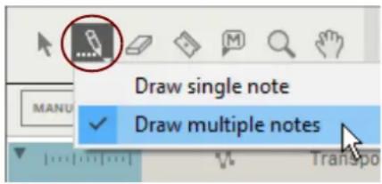 Draw single note Draw multiple notes