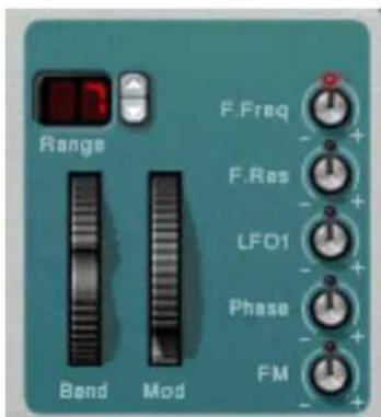 Range Band Mod F.Freq F.Res LFO1 Phase FM