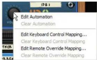 Edit Automation Clear Automation Edit Keyboard Control Mapping... Clear Keyboard Control Mapping Edit Remote Override Mapping... Clear Remote Override Mapping