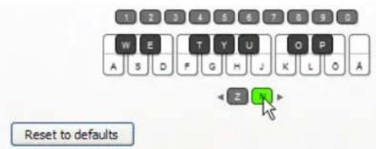 1 2 3 4 5 6 7 8 9 0 W E T Y U O P A S D F G H J K L O A Z N Reset to defaults