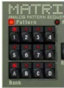 MATRI ANALOG PATTERN SEQUEN Pattern 1 2 3 4 5 6 7 8 A B C D Bank