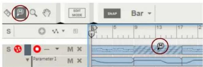 EDIT MODE SNAP Bar S + S M X Parameter 1 M X 5 9 13 17 2