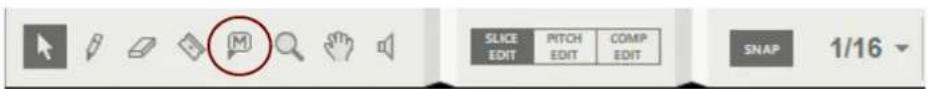 SLICE EDIT PITCH EDIT COMP EDIT SNAP 1/16