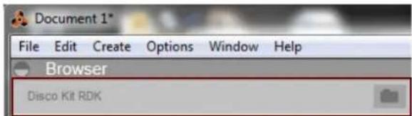 Document 1* File Edit Create Options Window Help Browser Disco Kit RDK