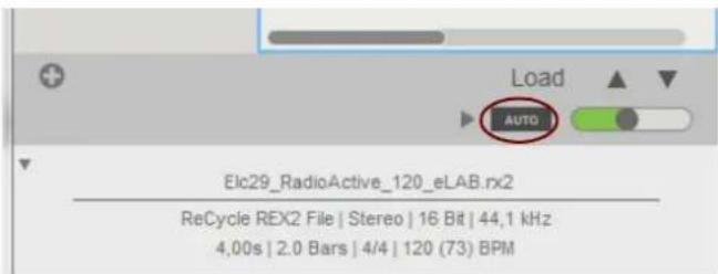 Load AUTO Elc29_RadioActive_120_eLAB.rx2 ReCycle REX2 File | Stereo | 16 Bit | 44,1 kHz 4,00s | 2.0 Bars | 4/4 | 120 (73) BPM
