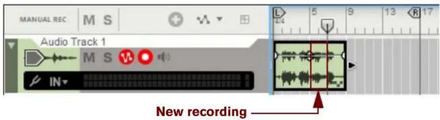 MANUAL REC M S Audio Track 1 M S IN New recording