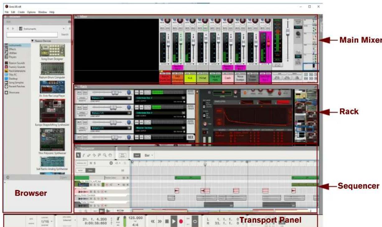 Area AI-Block File Edit Create Options Window Help Main Mixer Rack Sequencer Transport Panel Browser 17.16 21. 1. 4.200 8:00:38:860 125,000 4.14 L 1. 1. 1. 0 R 33. 1. 1. 0