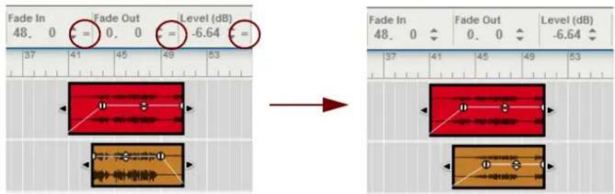 Fade In 48. 0 = 0. 0 = -6.64 = 37 41 45 49 53 Fade In 48. 0 = 0. 0 = -6.64 = 37 41 45 49 53 Fade Out 0. 0 Level (dB) -6.64 = 37 41 45 49 53 +/- 偏量调整器