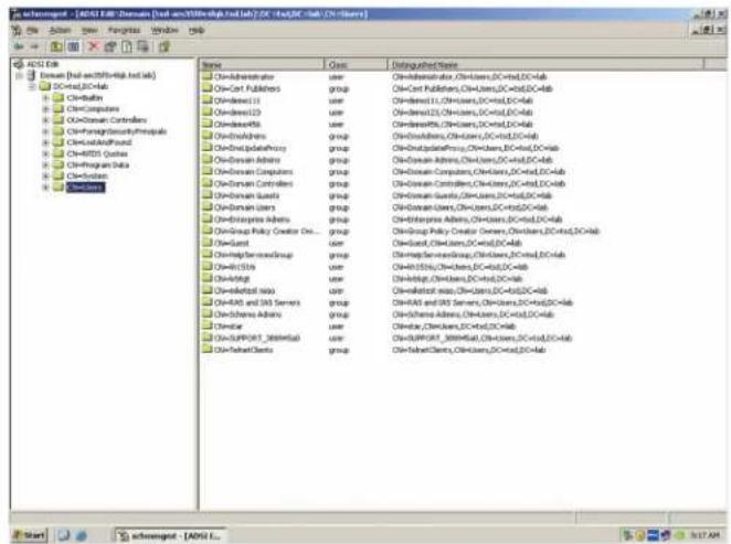 Schmergent - [ADSI LAB] -Domain [Lab and Web Lab Lab] /DC-14xDC-Club (CN-Series) Start Schmergent - [ADSI L...] Name Class Delayed/Code AdminOperator user Open-Administrator, Open-Users, DC+0x, DC+0x OpenCost Publishers group Open-Cost Publishers, Open-Users, DC+0x, DC+0x OpenSystem11 user Open-Syst…