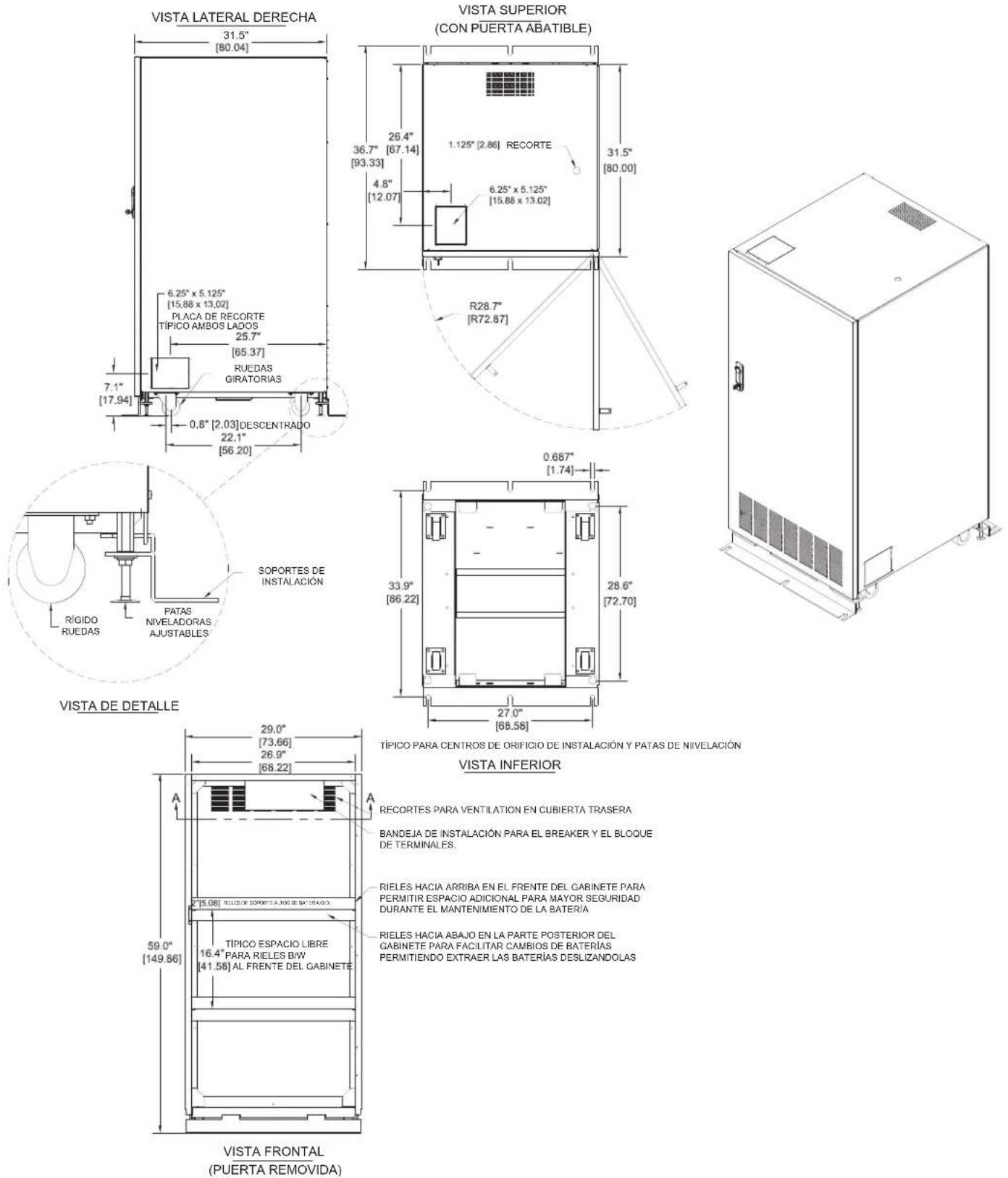 Tripp Lite BP480V200 - Diagramas del Gabinete de Baterías - 1
