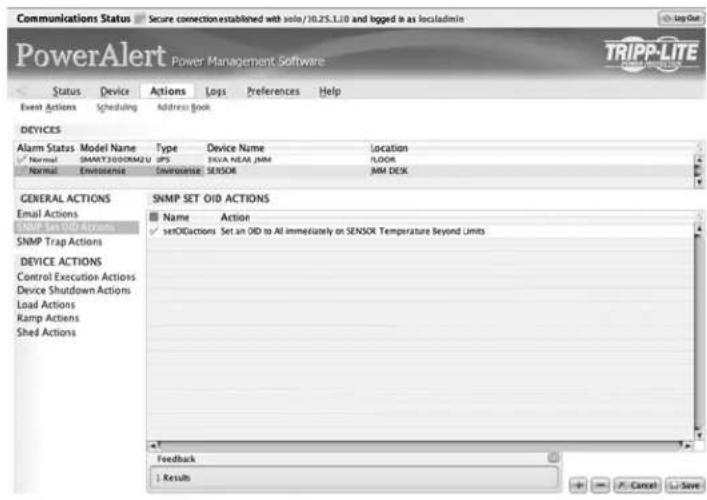 Tripp Lite PDU3VS6L2130 - SNMP Set OID Actions - 1