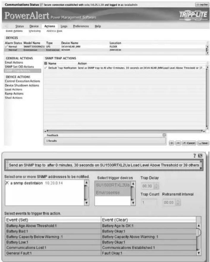 Tripp Lite PDU3VS6L2130 - SNMP Trap Actions - 1