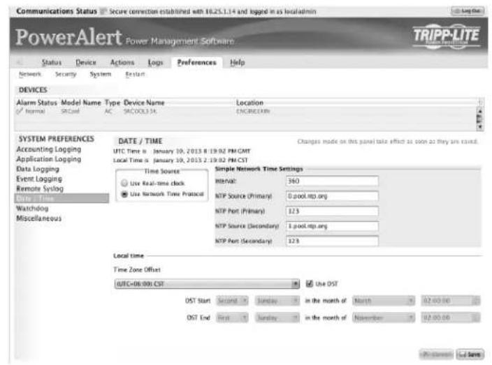 Tripp Lite PDU3VS6L2130 - Preferences > System continued - 2