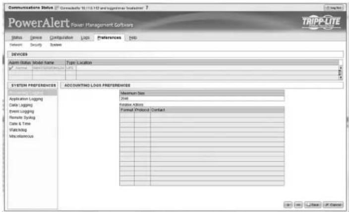 Tripp Lite PDU3VS6L2130 - Preferences > System - 1