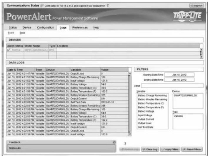 Tripp Lite PDU3VS6L2130 - Logs - 2