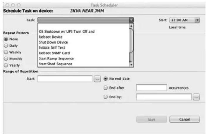 Tripp Lite PDU3VS6L2130 - Actions > Scheduling - 2