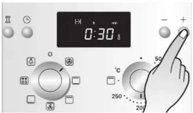 0:30 h min - + °C 250 200 50