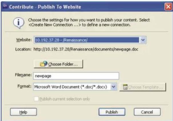 ADOBE Contribute CS4 - Publish a document from Microsoft Office (Windows only) - 1