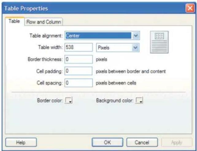 ADOBE Contribute CS4 - Change alignment for a table - 1