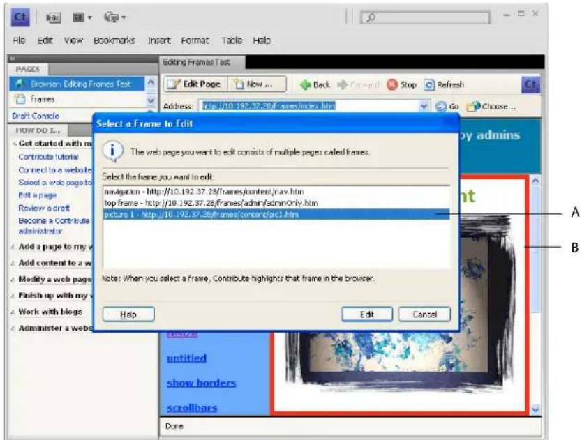 ADOBE Contribute CS4 - Edit frame content - 1