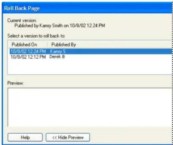 ADOBE Contribute CS4 - Roll back to a previous version of a page - 1