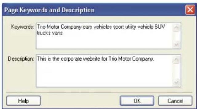 ADOBE Contribute CS4 - Add keywords and a description for a web page - 1
