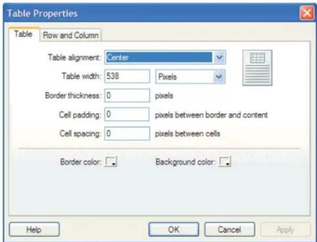 ADOBE Contribute CS4 - Modify table properties - 1
