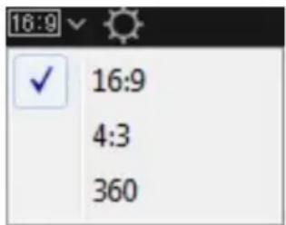 16:9 ✓ 16:9 4:3 360