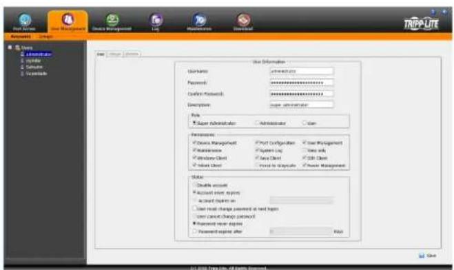 Tripp Lite NetDirector B064-032-01-IPG - Adding User Accounts - 1