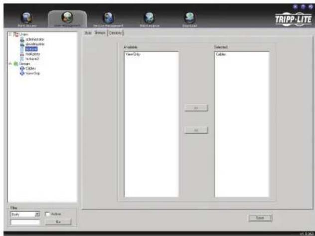 Tripp Lite NetDirector B064-032-01-IPG - Removing Users From a Group via the User's Notebook - 1