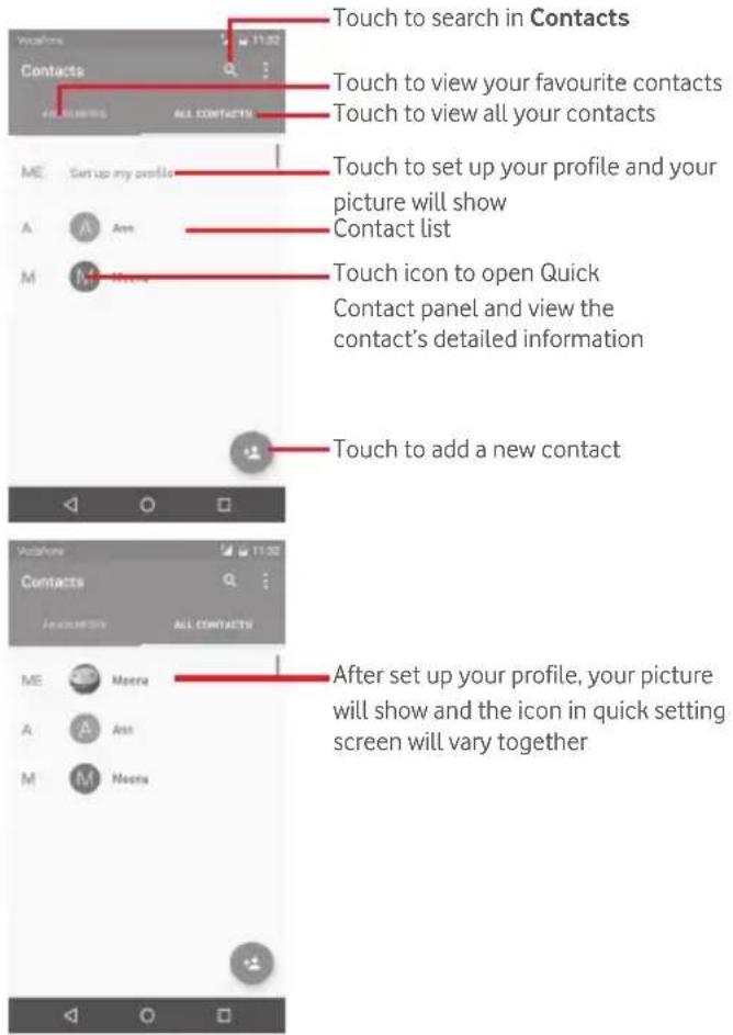 Vodafone Smart Platinium 7 - View your contacts - 1