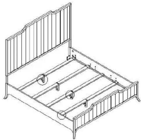 Hooker 1620-90368-LTBR - Assembly instruction for Headboard : - 5