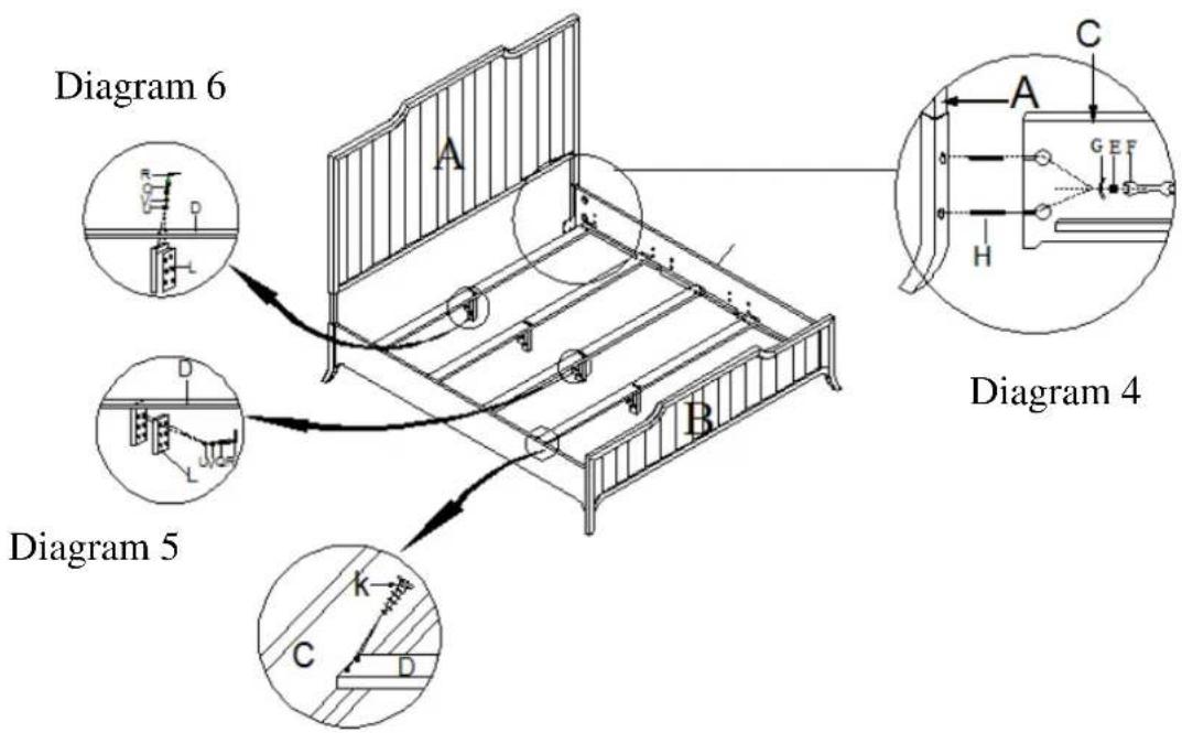 Hooker 1620-90368-LTBR - Assembly instruction for Headboard : - 6