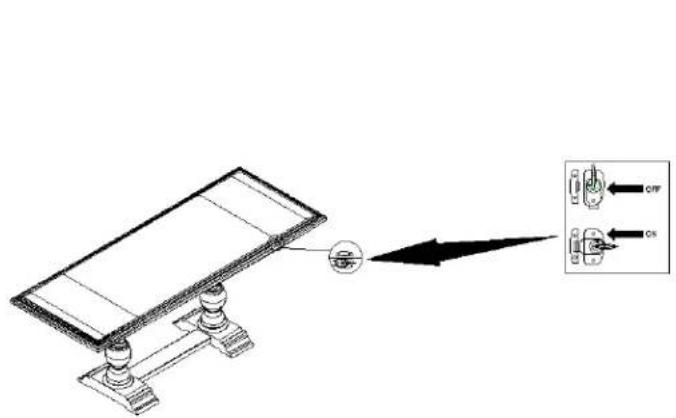Diagram showing a device with an arrow pointing to a control panel labeled with OFF, CS, and a dial indicator.