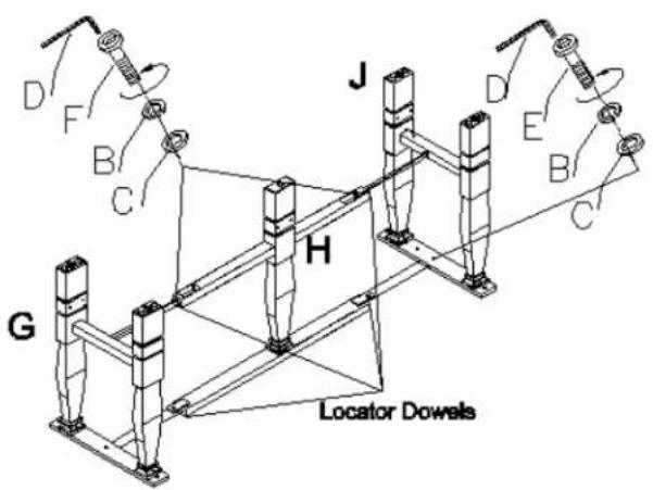 D F B C J D E B C G H Locator Dowels