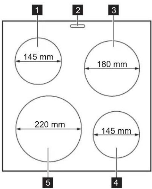 ZANUSSI ZCE65200WA - Cooking surface layout - 1