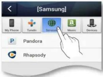 [Samsung] My Phone Tuneln Services Music Devices P Pandora Rhapsody