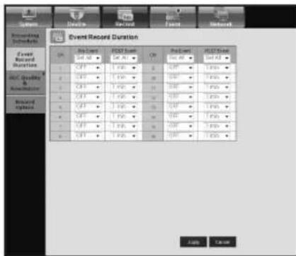 Hanwha SRD-854D - Event Record Duration - 1