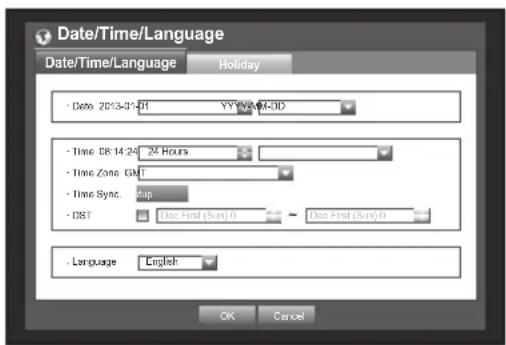 Hanwha SRD-854D - Setting the Date/Time/Language - 2