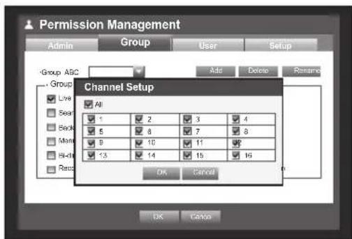 Hanwha SRD-854D - To set the group authority - 1