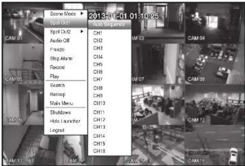 Hanwha SRD-854D - Selecting a Spot Out mode - 1